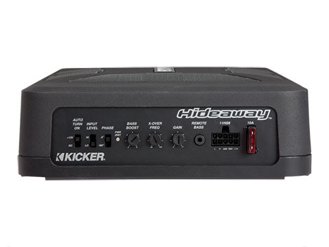 Kicker 51HS8 amplifier controls and connections