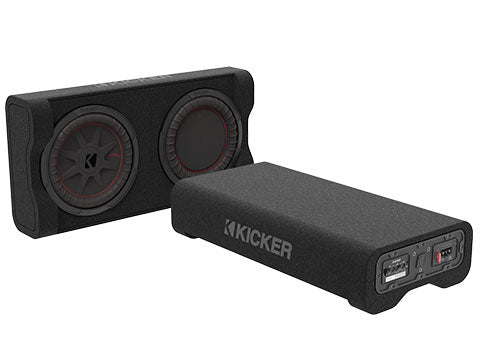 Kicker 51PTRTP10 powered down-firing subwoofer enclosure front view