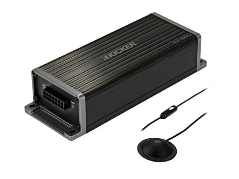 KICKER KEY200.4 amplifier rear and microphone