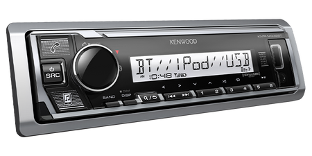 Kenwood KMR-M332BT angled view; manufacturer model image