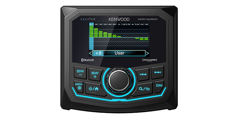 Kenwood KMR-XM500 front view; manufacturer model image