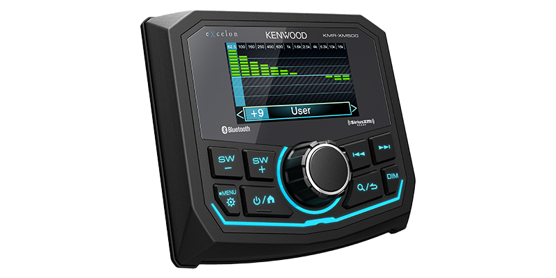 Kenwood KMR-XM500 angled view; manufacturer model image