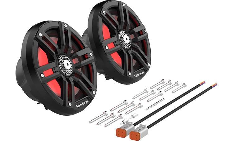 Rockford Fosgate M2-65B marine speakers with grilles wiring and hardware