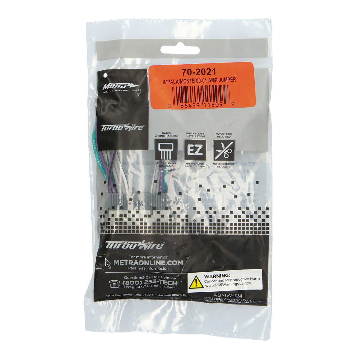 Metra 70-2021 Chevrolet Impala and Monte Carlo factory amp bypass harness, manufacturer view 4