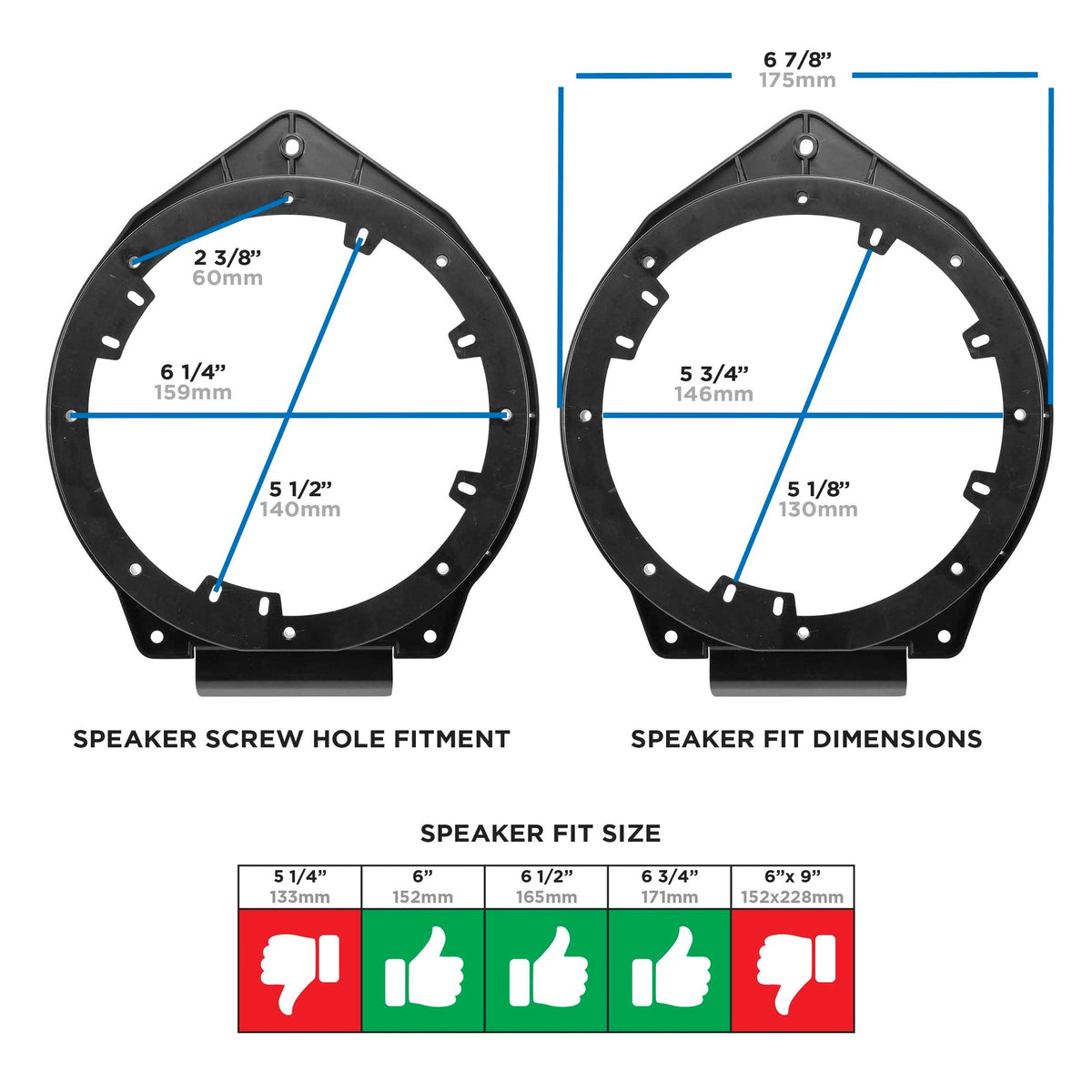 Metra 82-3010 speaker adapter plate rear view