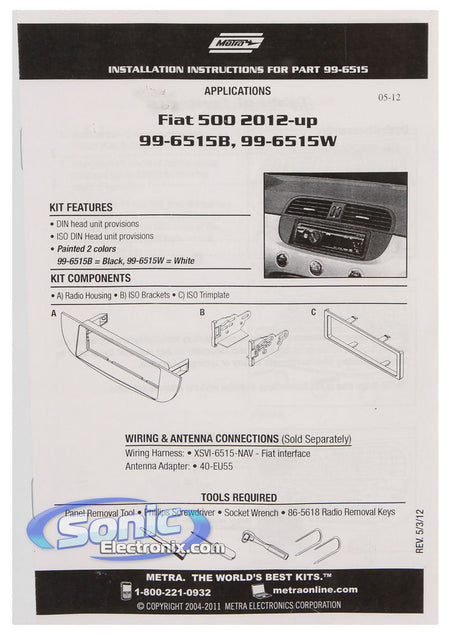 Metra 99-6515B installation instructions