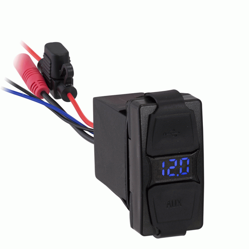Metra MPS-35USBV digital voltmeter USB and 3.5mm panel