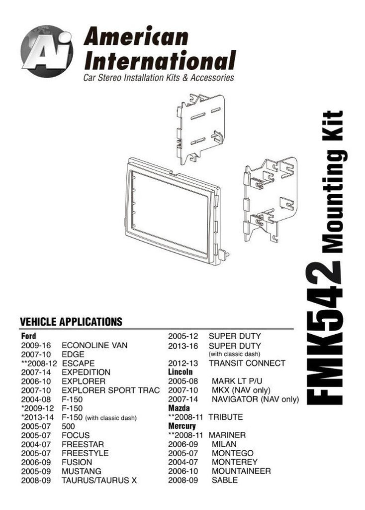 PAC FMK542 double-DIN dash installation kit
