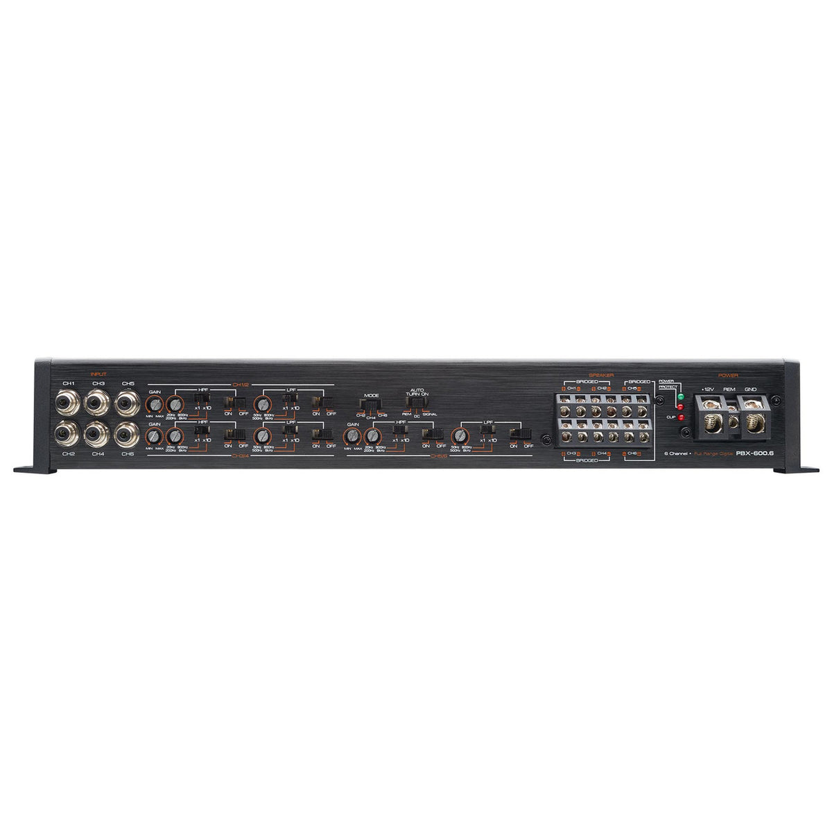 PowerBass PBX-600.6 amplifier connection and controls