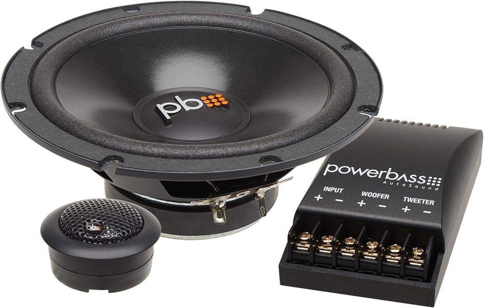 PowerBass S-60C 6.5-inch component speakers with woofer, tweeter and crossover