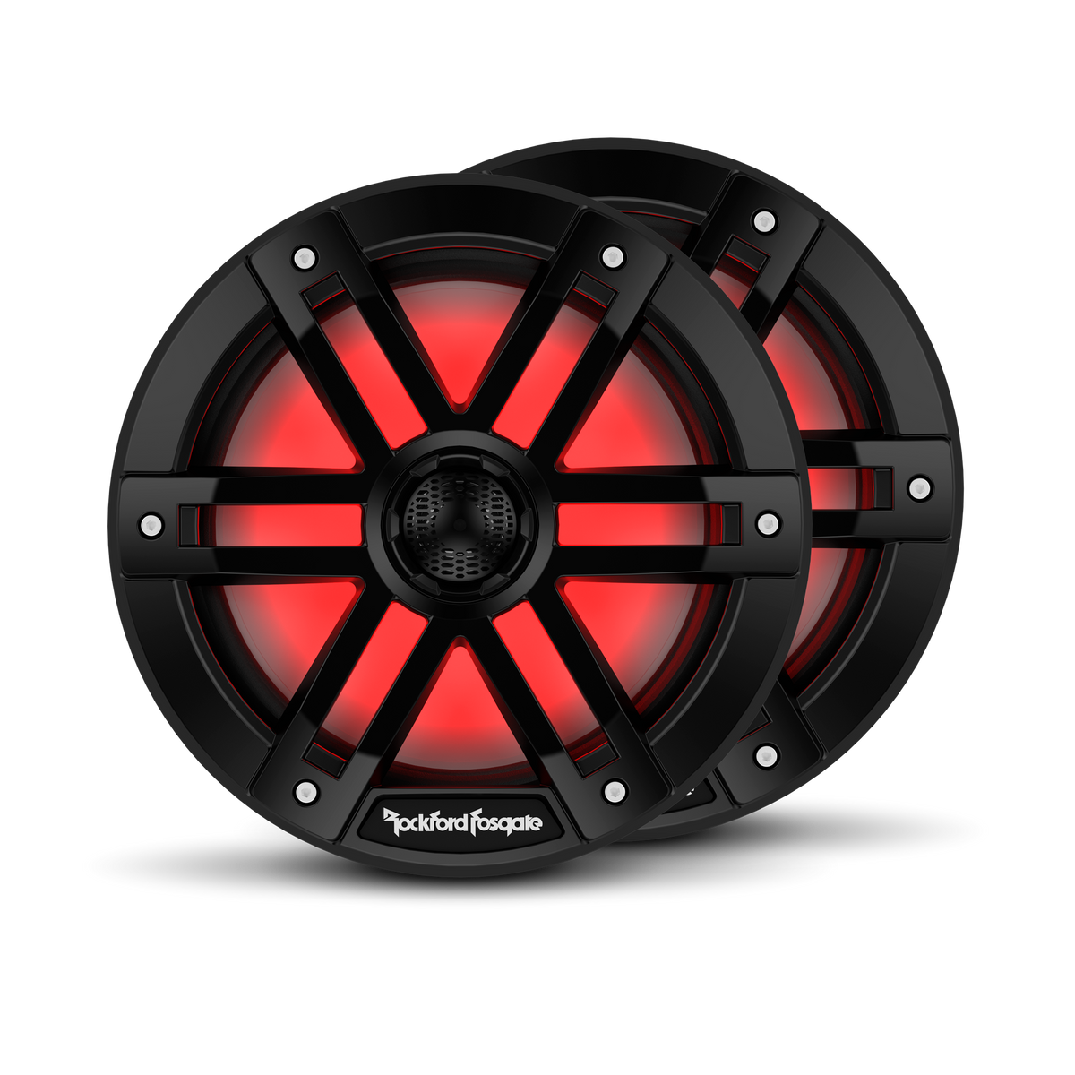 Rockford Fosgate M1-8B black 8 inch Color Optix marine speakers pair