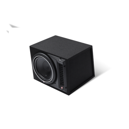 Rockford Fosgate P1-1X10 enclosure three quarter view