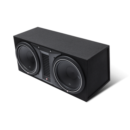 Rockford Fosgate P1-2X12 enclosure three quarter view