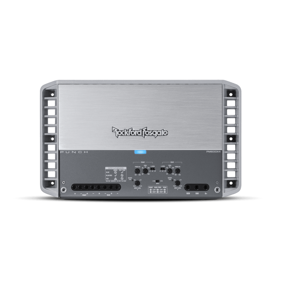 Rockford Fosgate PM600X4 marine amplifier controls and connections