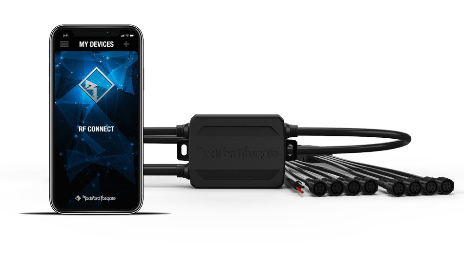 Rockford Fosgate PMX-RGB Color Optix controller and RF Connect app