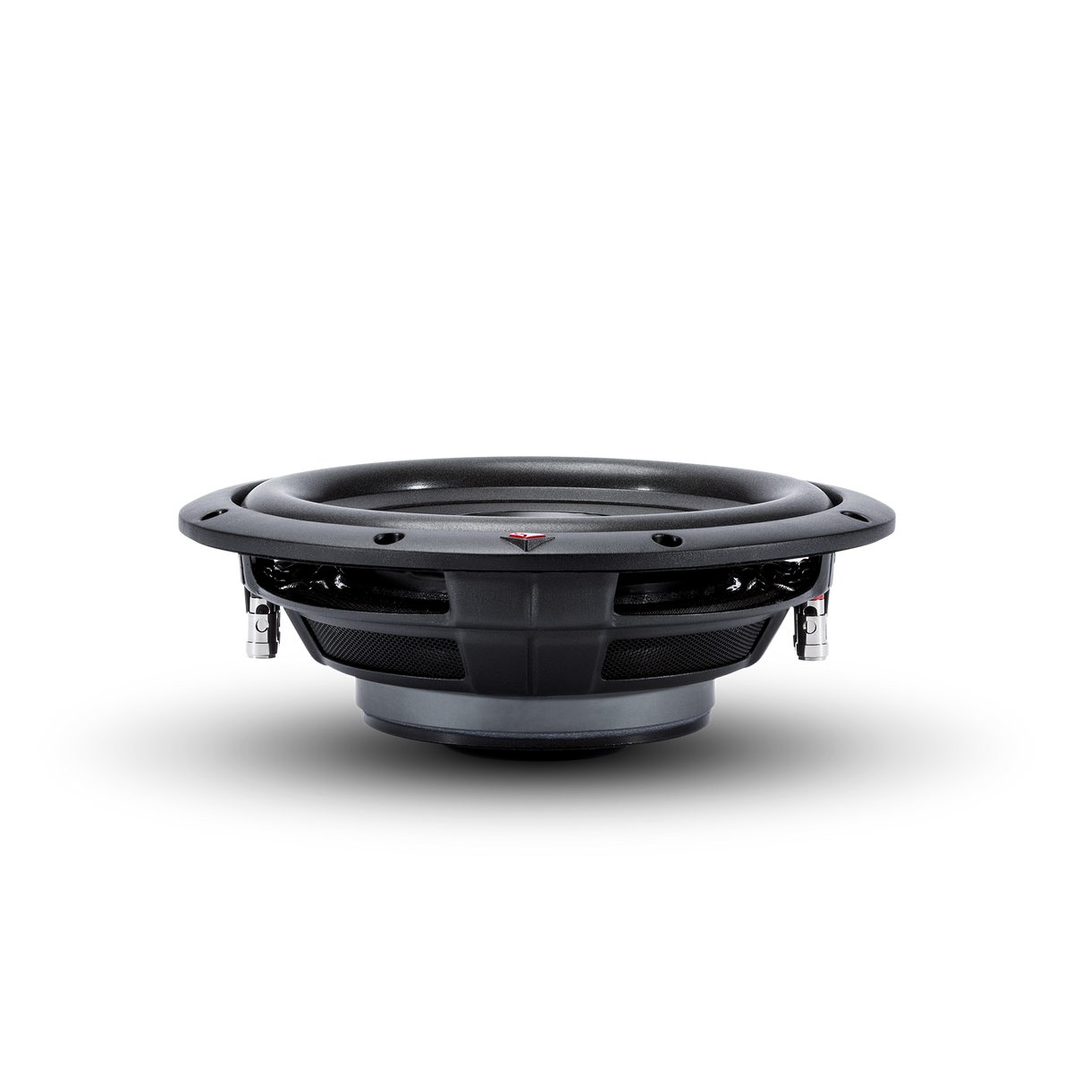 Rockford Fosgate R2SD4-10 shallow subwoofer eye-level view