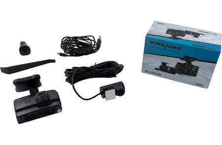 VOXX ACADC5 complete 4K front and 1080p rear dash camera kit contents