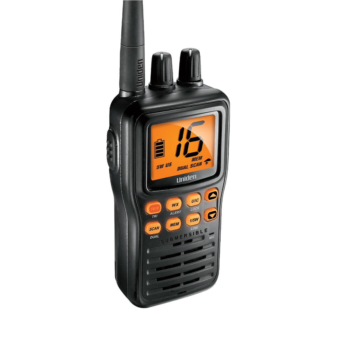 Uniden MHS75 Submersible Handheld VHF Marine Radio — view 2