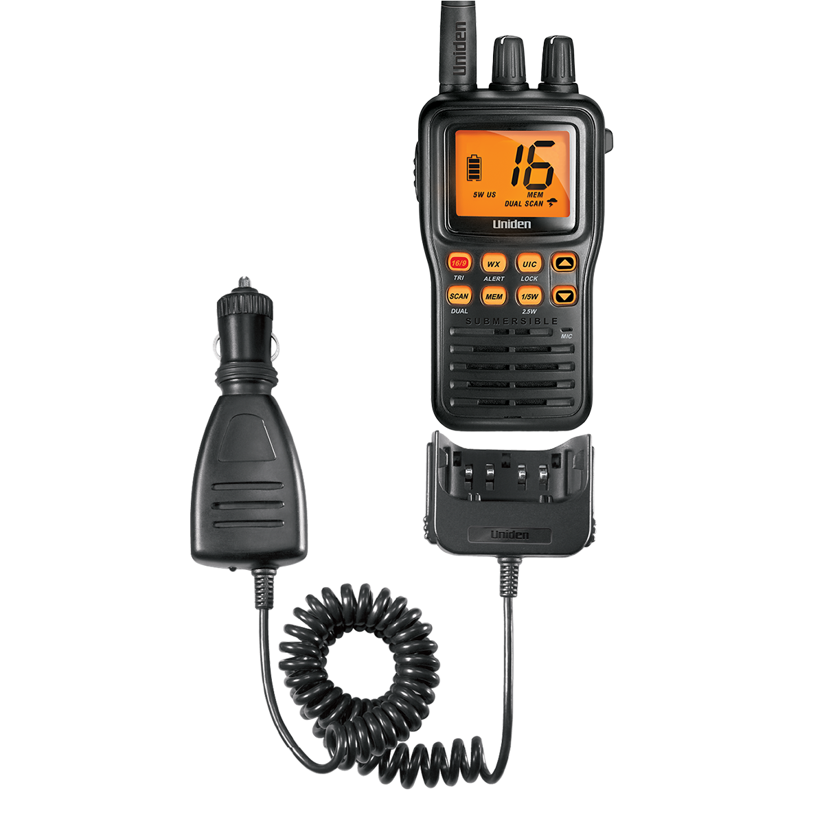 Uniden MHS75 Submersible Handheld VHF Marine Radio — view 4