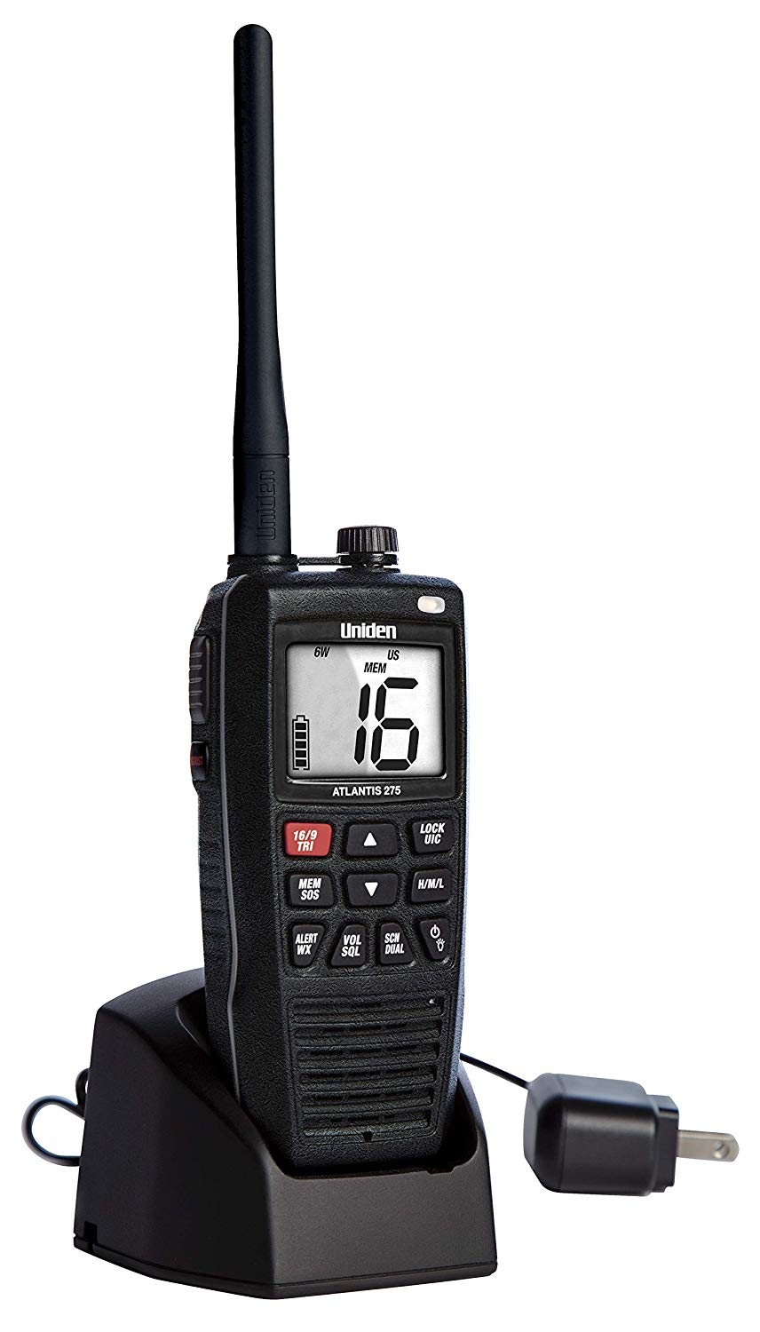 Uniden Atlantis 275 Handheld Floating VHF Marine Radio Boat 2-Way ...